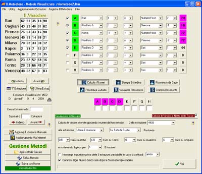 Il Metodiere - Software per la creazione di Metodi per il Lotto